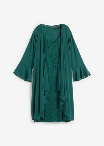 Spitzenkleid mit chiffonjacke - spitzenkleid,