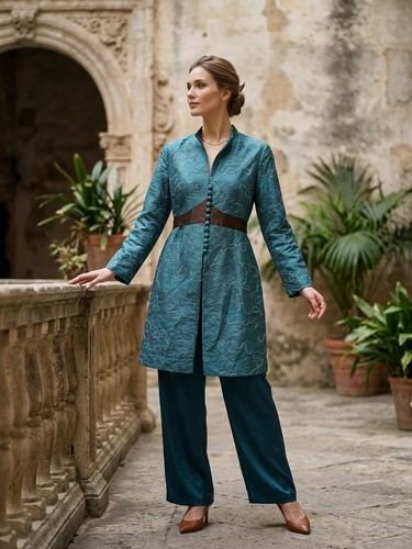 Elegante longjacke türkis - elegante,