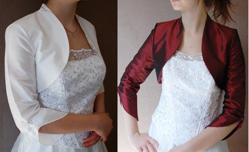 Jacke creme bordo bolero - jacke,